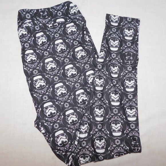 Miss T's Fashion Leggings Womens TC2 size 20 to 26 Black White Storm Troopers - Picture 1 of 5